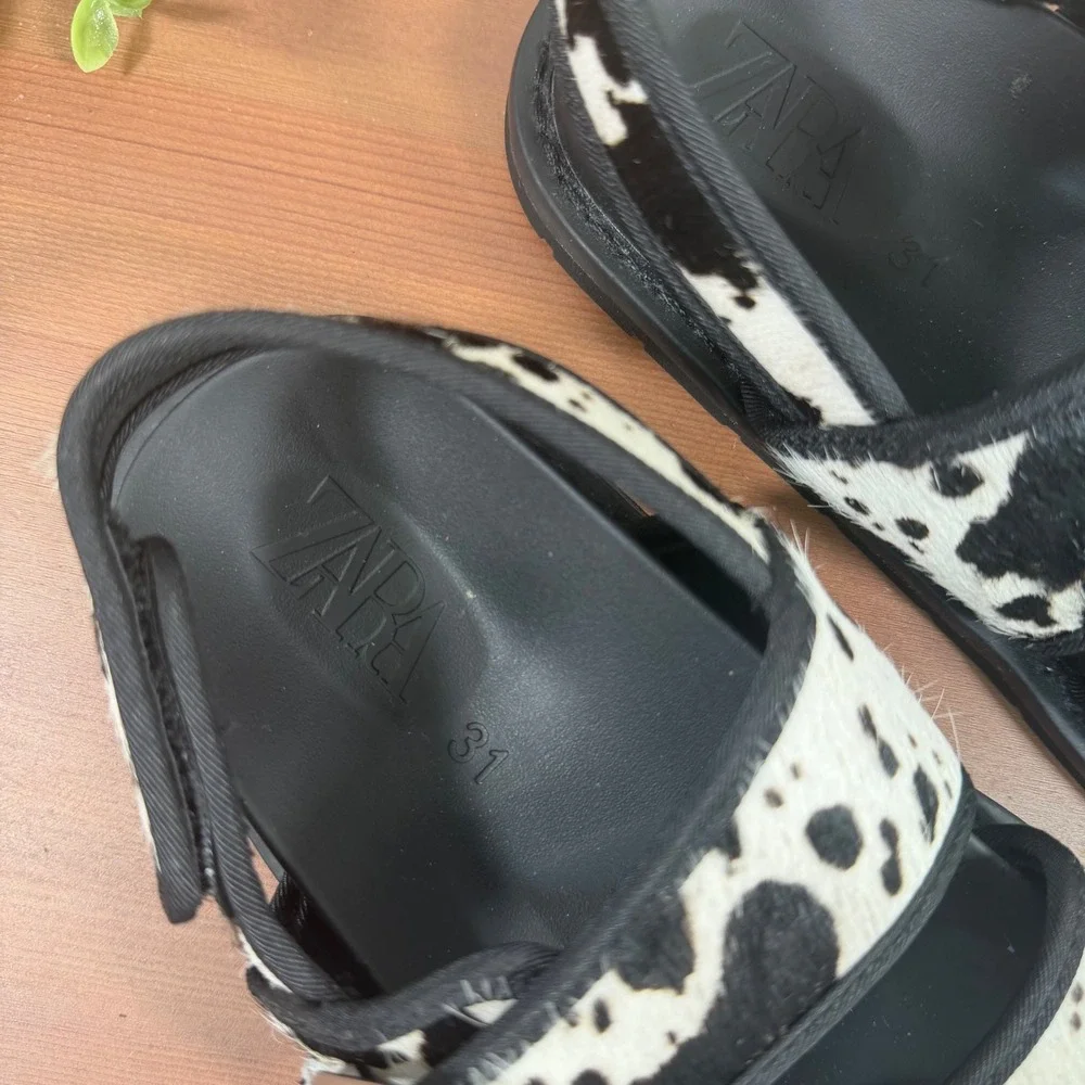 Zara Kids Animal Print Double Buckle Sandals Size 31